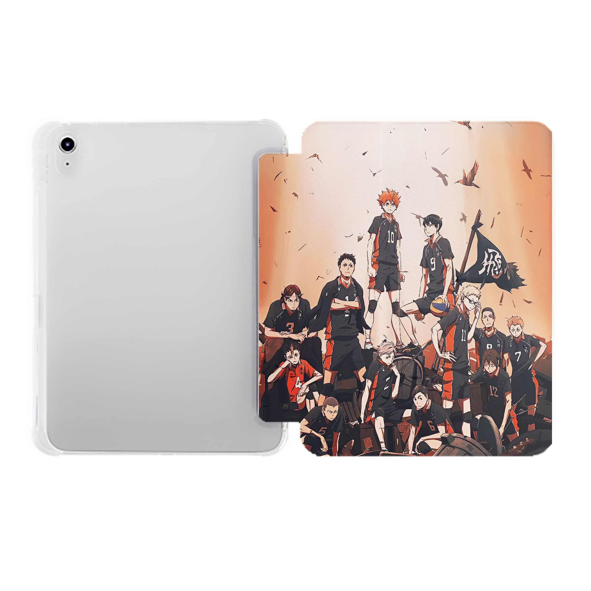 （画像用） ハイキュー!! Haikyu!! IPad ケース ペン収納付き 三つ折りスタンド PUレザー×シリコン 対応機種9.5/10.5/10.9インチ